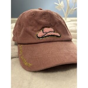 Simply Southern Pink Corduroy Adjustable Baseball Cap Women's One Size